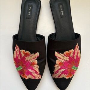 Natori Embroidered Mules